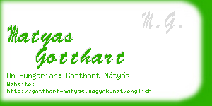 matyas gotthart business card